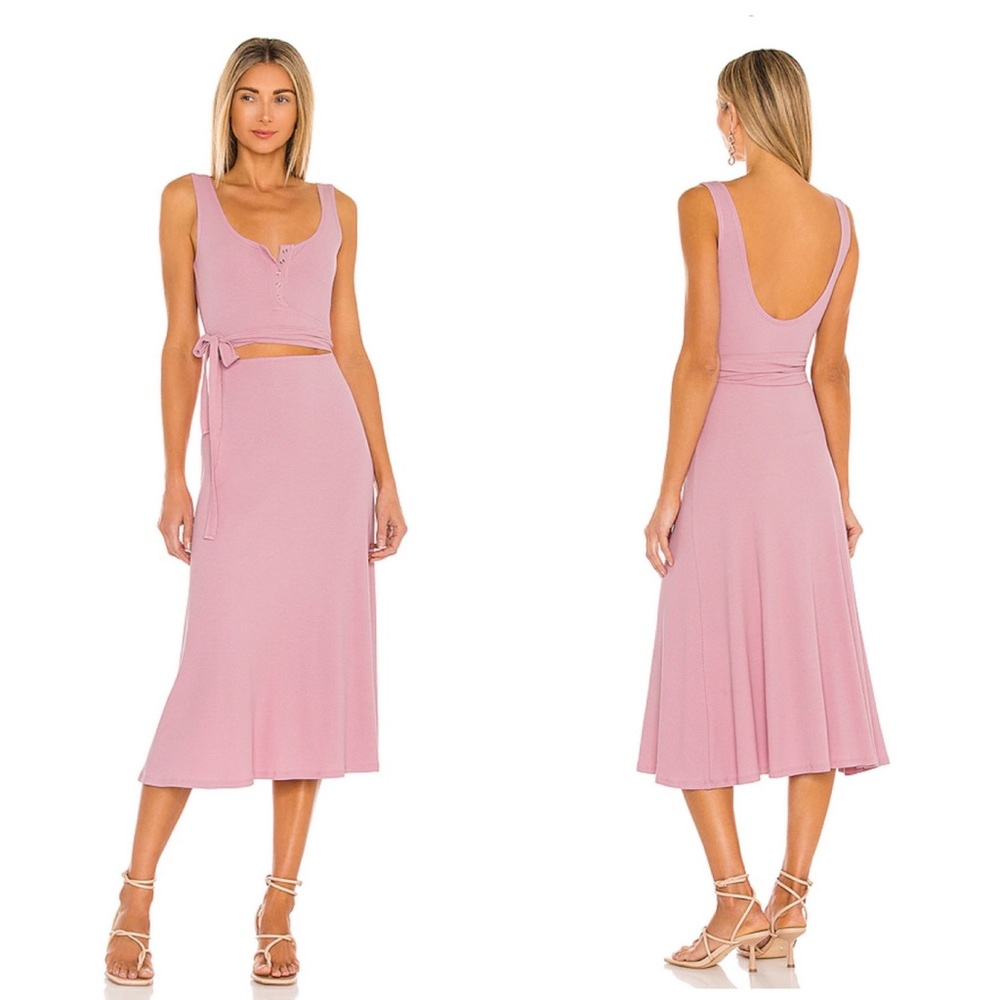 Lovers + Friends Malone Midi Ribbed Dress Set